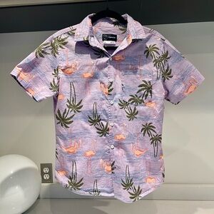 NWOT ORIGINAL USE Flamingo Hawaiian Camp Tropical Button Down Shirt Men's Small